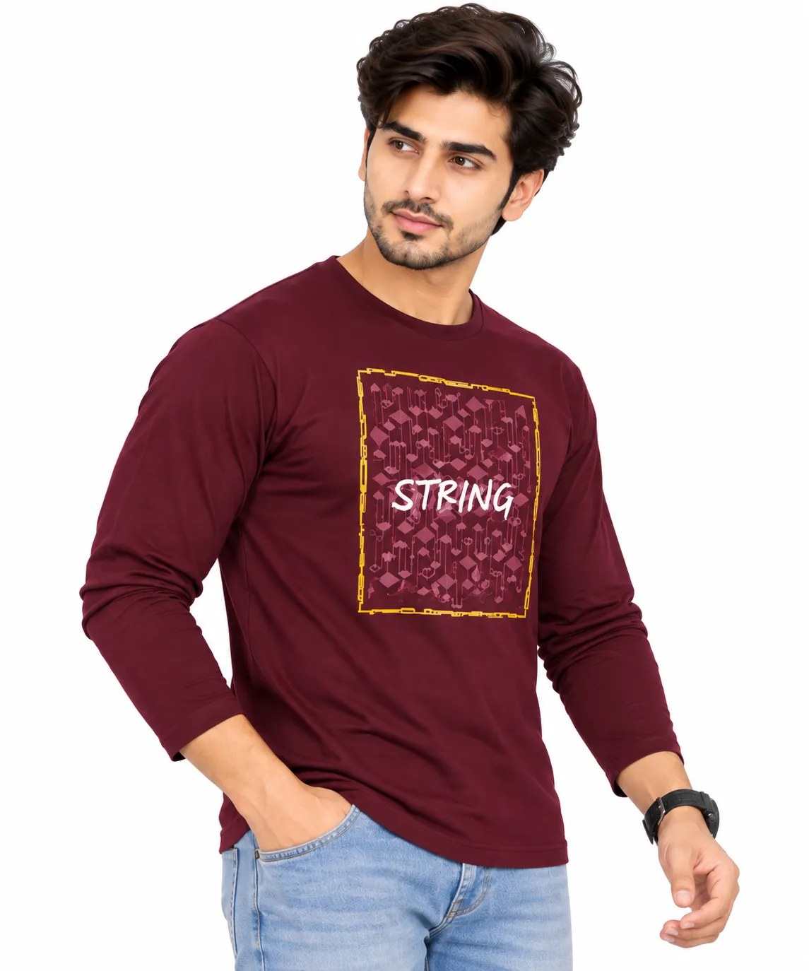 MEN'S GRAPHIC PRINTED ROUND NECK T SHIRT